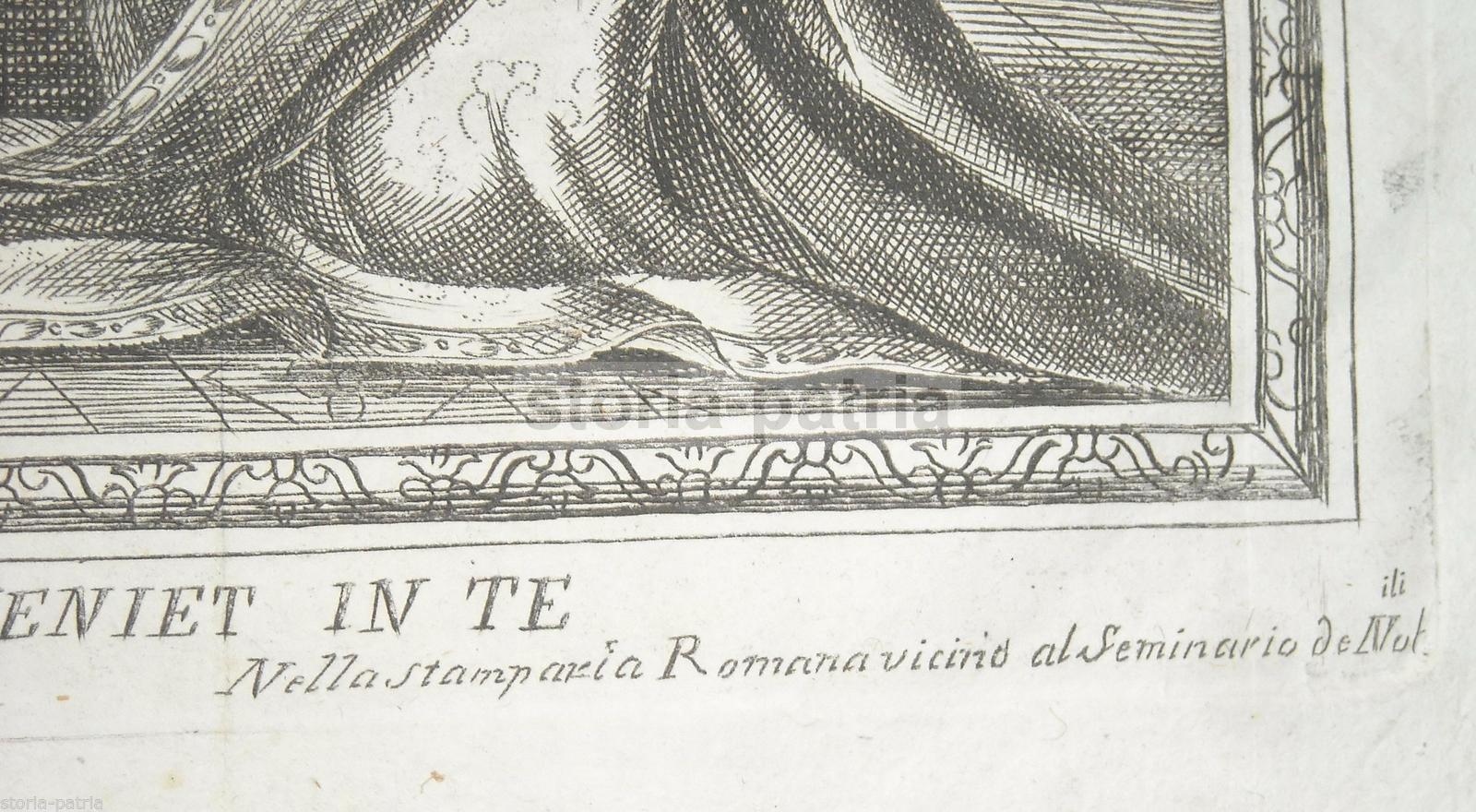 Antica Stampa Popolare Devozionale, Incisione Originale, Stamperia Romana, Tipaldi immagine 1