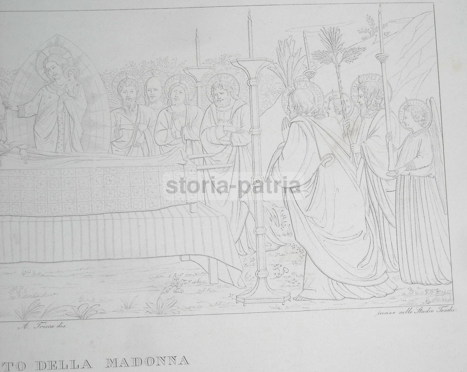 Arte, Animata Scena Devozionale, Beato Angelico, Antica Incisione Studio Toschi, 800 immagine 3