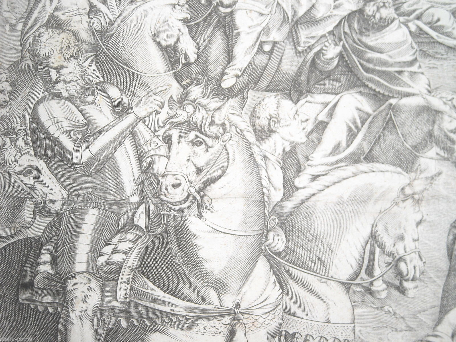 Arte Antica, Carracci, Tintoretto, Animata E Scenografica Incisione, Crocifissione immagine 1