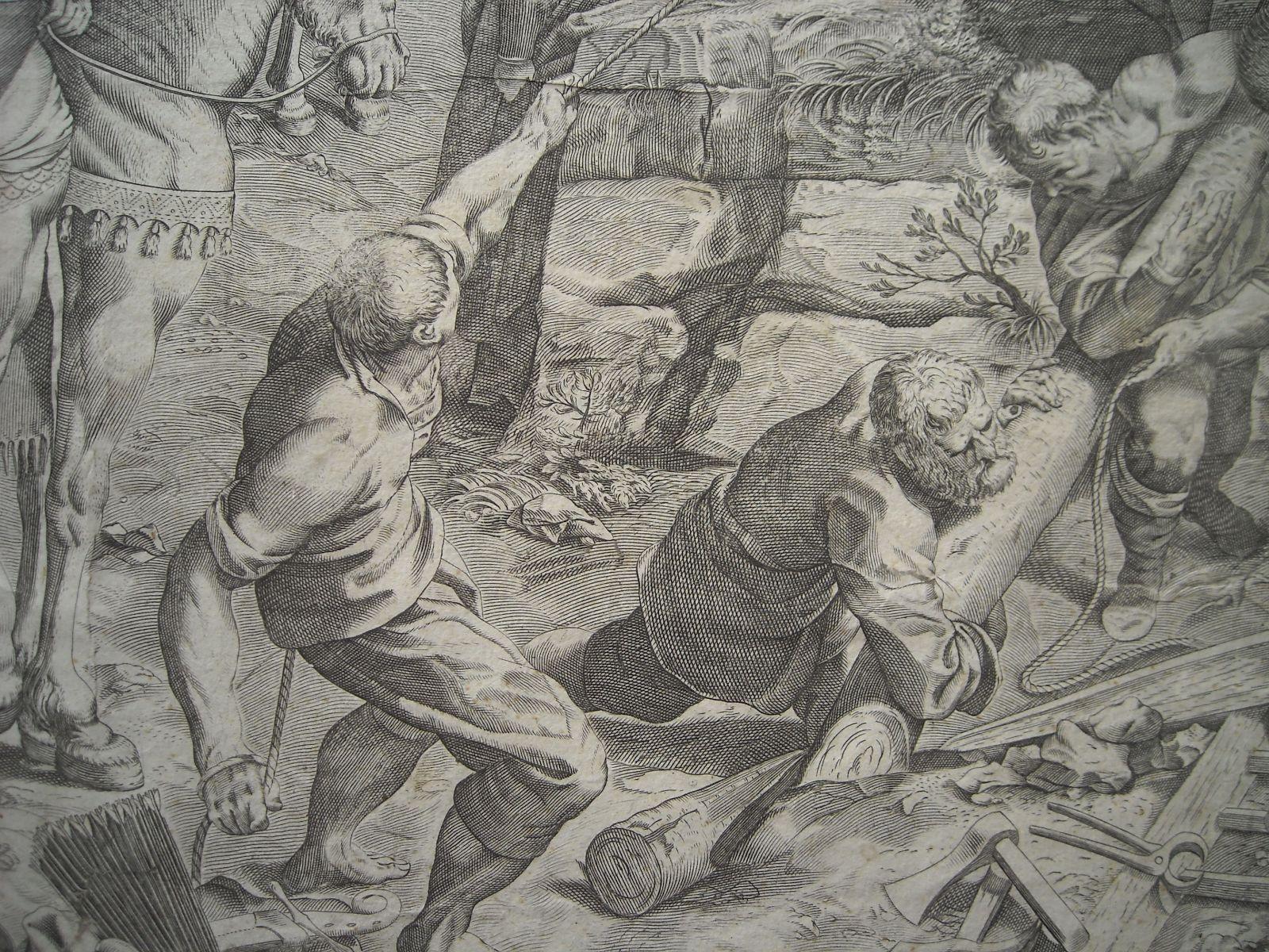 Arte Antica, Carracci, Tintoretto, Animata E Scenografica Incisione, Crocifissione immagine 4