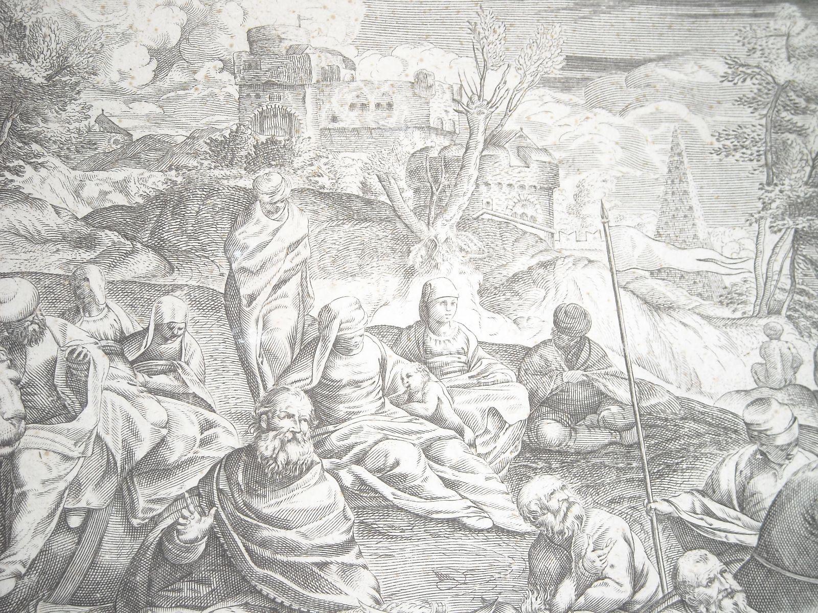 Arte Antica, Carracci, Tintoretto, Animata E Scenografica Incisione, Crocifissione immagine 6
