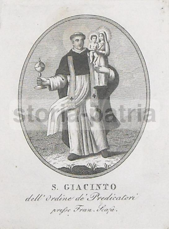 San Giacinto, Antica Raffigurazione Devozionale, Stampa Popolare Napoletana, Scafa immagine 1